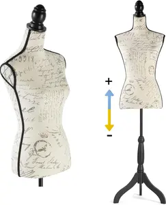 Female Mannequin Body, Sewing Mannequin Torso Dress Form, Height Adjustable 52-67 inch Mannequin with Stand for Dressmaker Jewelry Display, Ivory