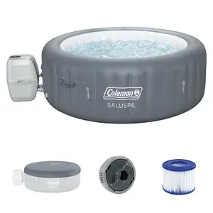 Coleman SaluSpa 4-6 Person AirJet Inflatable Hot Tub w/EnergySense Cover,77"x28" Coleman SaluSpa 4-6 Person AirJet Inflatable Hot Tub w/EnergySense Cover,77"x28"