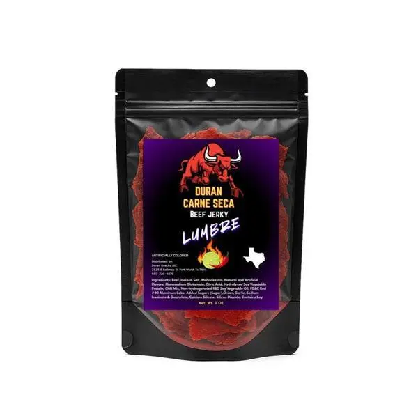 Tizon Lumbre Carne Seca - Spicy Fuego Beef Jerky Snack, Premium Mexican-Style Dried Beef, 2oz Resealable Pouch, No Added Hormones, USA Made