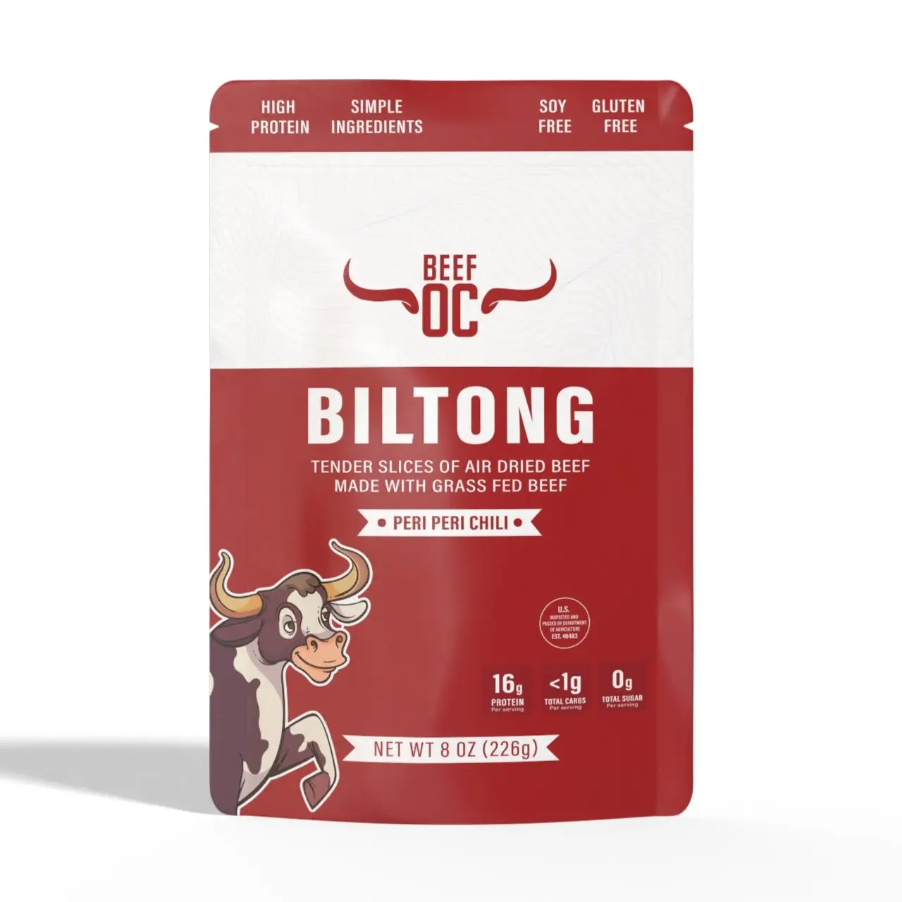 Peri Peri Biltong - Beef OC - Grass Fed, Tender Slices of Air Dried Beef.