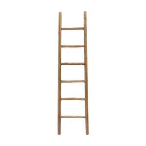 LuxenHome Rustic 6ft Decorative Blanket Ladder