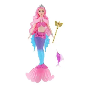 35cm Glowing Musical Mermaid Doll, Cute Doll Collectible, Fashion Toy for Kids, Girls' Princess Birthday Gift, New Year Christmas Present