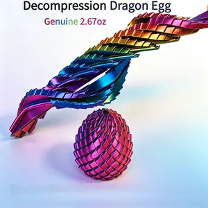 3D Printed Decompression Dragon Egg - 2.67oz Authentic Fidget Toy for Stress Relief，Twist Fidget Dragon Egg,New 3D-Printed Rotating Egg Fidget Toy Slime Magic Cube Ball – Rotatable Stress Relief Toy, Perfect for Kids and Adults