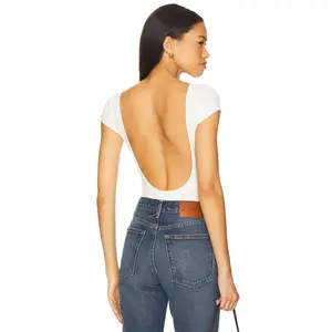 superdown Melisa Low Back Bodysuit in White