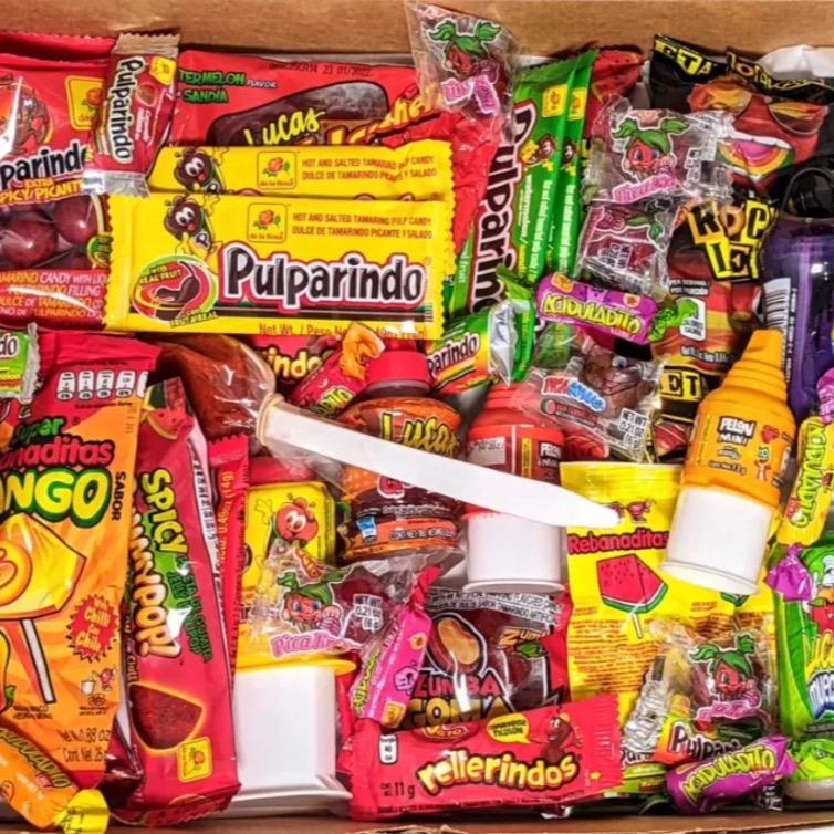 Assorted Mexican Candy Box (1 lb) Spicy Sour Sweet  Candies Snack Bonbon Mexican Variety Candy Bag Mixed