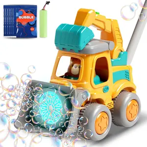GJ 004-P  Bubble Machine Toddler Toys, Engineering Vehicle Bubbles Lawn Mower Kids Toy,Ideal Gifts for 1,2,3 Year Old Boy,Girl,Baby Birthday,Grill,Rechargeable,Safe Summer Outdoor Toys,Yellow