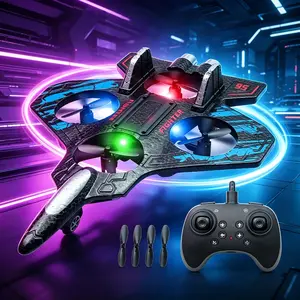 RC Stunt Fighter Jet Toy, Foam Remote Control Airplanes RC Planes, RC Airplane Fighter Jet with Light, 360° Flip Fighter Jet Toys, Stunt Roll, Airplane Toy Gifts for Adults Kids Boys