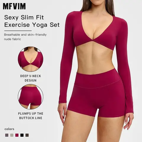 MFVIM Women's 2-Piece Cloud Yoga Set - Stretchable Athletic Sets, Fitness Clothes, Gym Workout Apparel, Stylish Comfortable Activewear, Ideal for Casual Wear & Active Lifestyle, Summer Travel Camping Essentials, Perfect Gift for Her