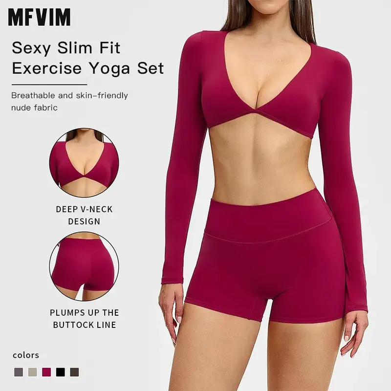 MFVIM Women's 2-Piece Cloud Yoga Set - Stretchable Athletic Sets, Fitness Clothes, Gym Workout Apparel, Stylish Comfortable Activewear, Ideal for Casual Wear & Active Lifestyle, Summer Travel Camping Essentials, Perfect Gift for Her