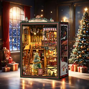 DIY Book Nook Kit, Miniature House Model Set, 3D Wooden Puzzle, Desk Decoration, Birthday Gift, Christmas Present, Home Decor