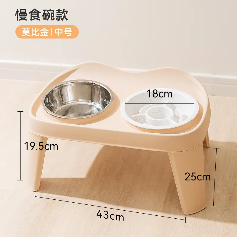 Gold - Medium- Slow Feeding Bowl + Stainless Steel