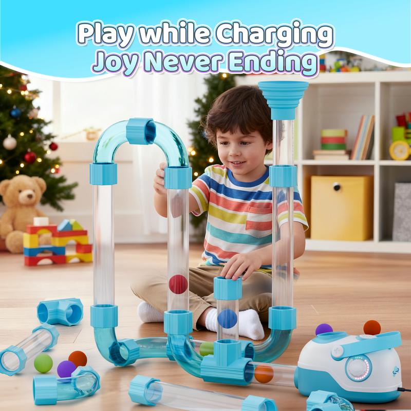 Air-Powered STEM Building Toys - Rechargeable & Play While Charging Kids Toys STEM Toys for 3+ Year Old, Birthday for Kids