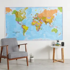 Political Map of the World 80 x 46 inches - Largest single printed sheet available , laminated, wall hanging, map poster, world map