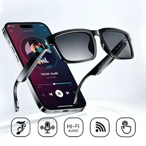 Premium Bluetooth Multifunctional Audio Sunglasses - Wireless Smart Digital Glasses with Hands-Free Calling, Touch & Voice Control, UV Protection for Driving Hiking Business, Best Gift for Men Women