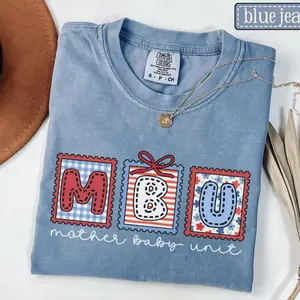 MBU July 4th Shirt • Mother Baby Unit Comfort Colors Tshirt • MB Unit Nurse Patriotic Stamp Work Tee • MBU Nurse Gift • Postpartum Nursing