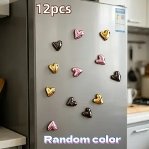 12pcs Vintage Silver Color Irregular Heart Decorative Refrigerator Magnets for Photos Wall Decor, Kitchen, Office & Home Use, Perfect Gifts for Mother’s Day, Christmas, Birthdays and Graduation