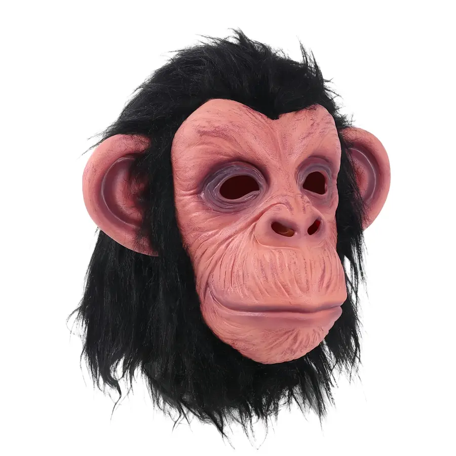 Creepy Party Monkey Mask for Adults, Natural Latex Monkey Costume Mask for Halloween Parties and Cosplay