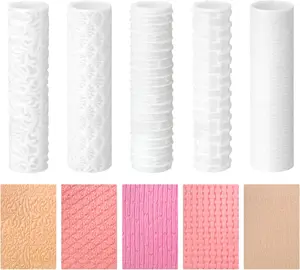 Polymer Clay Texture Roller, Polymer Clay Earring Maker Roller - Ideal for Creating Polymer Clay Texture Sheets - Compatible with Polymer Clay Cutters (5 Small Size), white