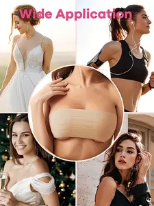 12 PCS Polyester Invisible Breast Lift Tape with Flower Petals, Seamless Nipple Covers for Strapless Tops and Deep V Dress, Perfect for Valentine Date and Daily Outfits, Gentle Support Adhesive Tape for Elegant Look, Adhesive Lifting Bra