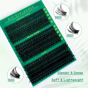 30D+50D+80D false eyelashes are natural, comfortable, breathable, thick and durable, DIY Dramatic Lashes, with 300 clusters of fine-stemmed eyelashes, which are suitable for beginners' daily life & dating & partying at home or out.
