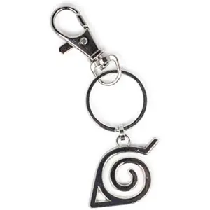 Naruto Shippuden Hidden Leaf Village Symbol Enamel Pendant Keychain Bracelet | Cute Anime Key Ring Accessories with Purse Charm for Handbag, Wallet, Phone