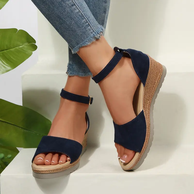 Wedge Sandals for Women Open Toe Ankle Strap Heels Sandal Dressy Summer Platform Comfortable Slip on Casual Stylish Shoe Summer Vibes
