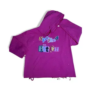 SPOILED GIRL WORLD RHINESTONED HOODIE