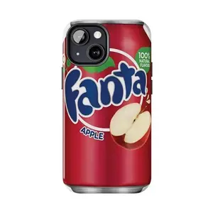 Artistic-Style Colorful Fanta Soda Can Retro Pop Art Phone Case — Compatible with iPhone 12, 13, 14, 15, 16, 17 | Shockproof, Drop-Resistant, Durable Hard Protective Cover
