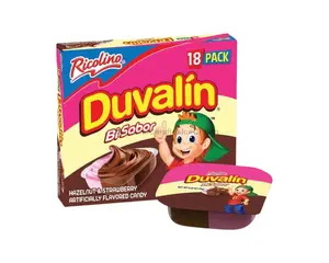 Ricolino Duvalin 2-Flavor (Hazelnut-Strawberry) (18 Count) Candy Sweet Bonbon Snack Candies, Dulces Mexicanos, Mexican Candy