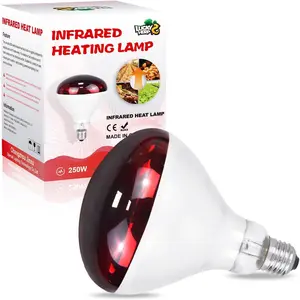 Heat Lamp for Chickens, 250 Watt Red Heat Lamp Bulbs, Infrared Heat Lamp for Chicks, Reptile, Pets, Brooder Coop, Poultry (1 Pack)