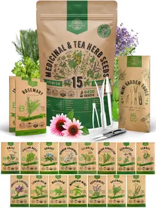 15 Edible Flower Seeds Variety Pack- Indoor/Outdoor. 4800+ Non-GMO Heirloom Flower: Borage, Bishop's Flower, Chicory, Chives, Hyssop, Echinacea, Lavender Seeds & More