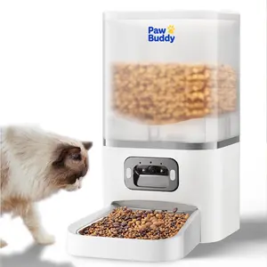 Paw Buddy Smart Automatic Pet Feeder with Camera 5G/2.4G WiFi Dual-Mode Timed Food Dispenser HD Night Vision 2K Camera 6L Large-Capacity Food Bucket for Cats and Dogs Remote Control Photo & Video Recording