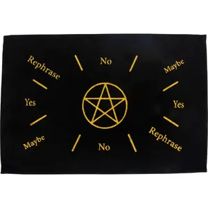 Black Cotton Pendulum Mat – Gold Pentacle Divination Tool