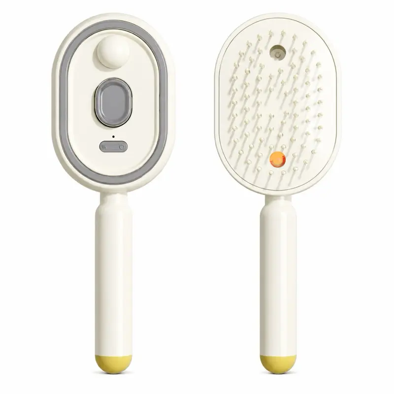 2-in-1 Electric Spray Hair Brush with Mist, Air Cushion Scalp Massage Comb, Rechargeable Hair Detangling Brush with Red Light, Water Mist Hair Care Brush for Wet & Dry Hair, Women & Men