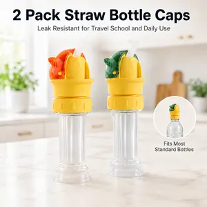 MIUVA TikTok Shop Must Haves 2 Pack Water Bottle Spout Conversion Cap Flip Top Straw Adapter Leak Resistant Beverage Lid for Travel School Outdoor Daily Use