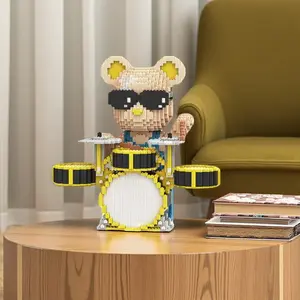 Mudguard Drummer Lucky Bear 3D Puzzle, Creative Room Decor, Perfect Gift for Birthdays/halloween/festivals, DIY Craft, Lightweight Statue