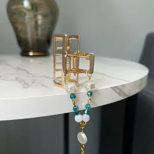 Gold Mini Beaded Clip