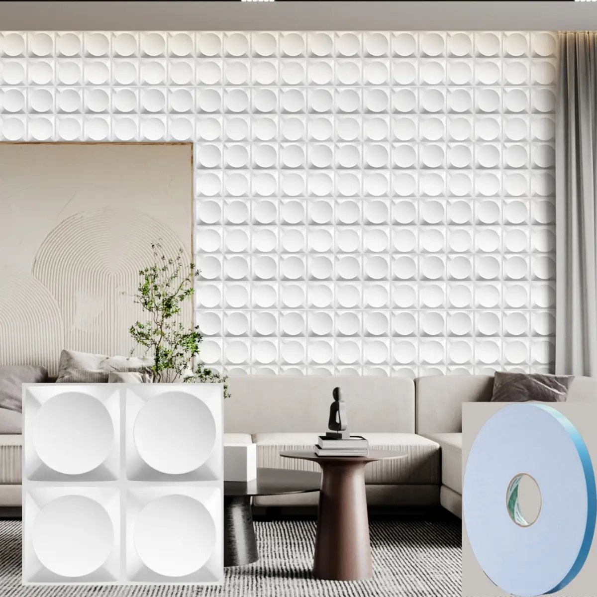 [Geometric Pattern Wallpaper] Decorative，20 /30pcs 3D Geometric Pattern Wallpaper - Wall Panel for Home, Living Room, Bedroom, Kitchen - with Tape