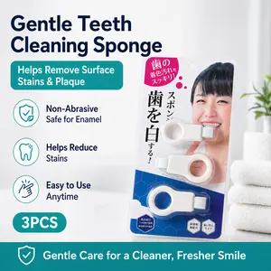 Nano Teeth Cleansing Sponge, Gentle Oral Stain Remover for Coffee, Tea Stains, Whitening Multi-Pack (3PCS)