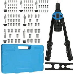 Rivet Nut Tool,13''Hand Riveter Nut Setter Kit - 110Pcs Duty Rivet Nuts M3-M12 and 7 Metric & Inch Mandrels Kits with Rugged Case