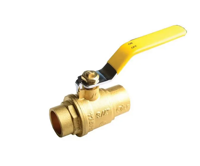 Avalon Heavy Duty Brass Ball Valve 1/2" C x C with Yellow Handle for Reliable Flow Control & Durability