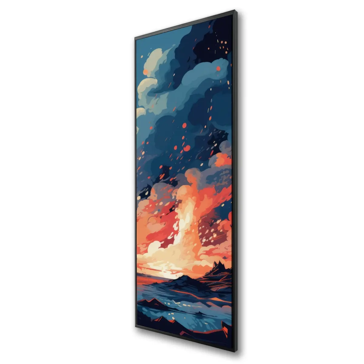 Pictorem C1FC20607OAIFQ 20 x 60 in. Magma Does Not Wait - Coral Framed Canvas Wall Art for Home Decor