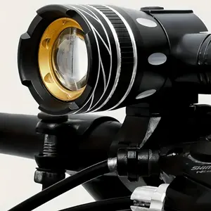 Rechargeable Bicycle Headlight with 3 Modes 18650 Battery Aluminum Alloy Shell Waterproof Rotatable Beam USB Charging Night Riding Light