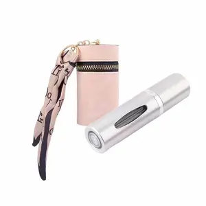 5MLPortable mini perfume atomizer bottle + mini bottle bag, reusable, refillable spray bottle, pocket-sized travel perfume sprayer, empty spray bottle, summer makeup gift set