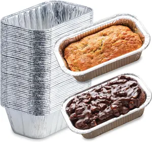 (55 Pack) 1LB Mini Foil Loaf Pans - 1 Pound Disposable  Baking Pans for Individual Bread, Cake, Meatloaf - Small Loaf Pans with Liners, Small Bread Tins 6 x 3.5 x 2