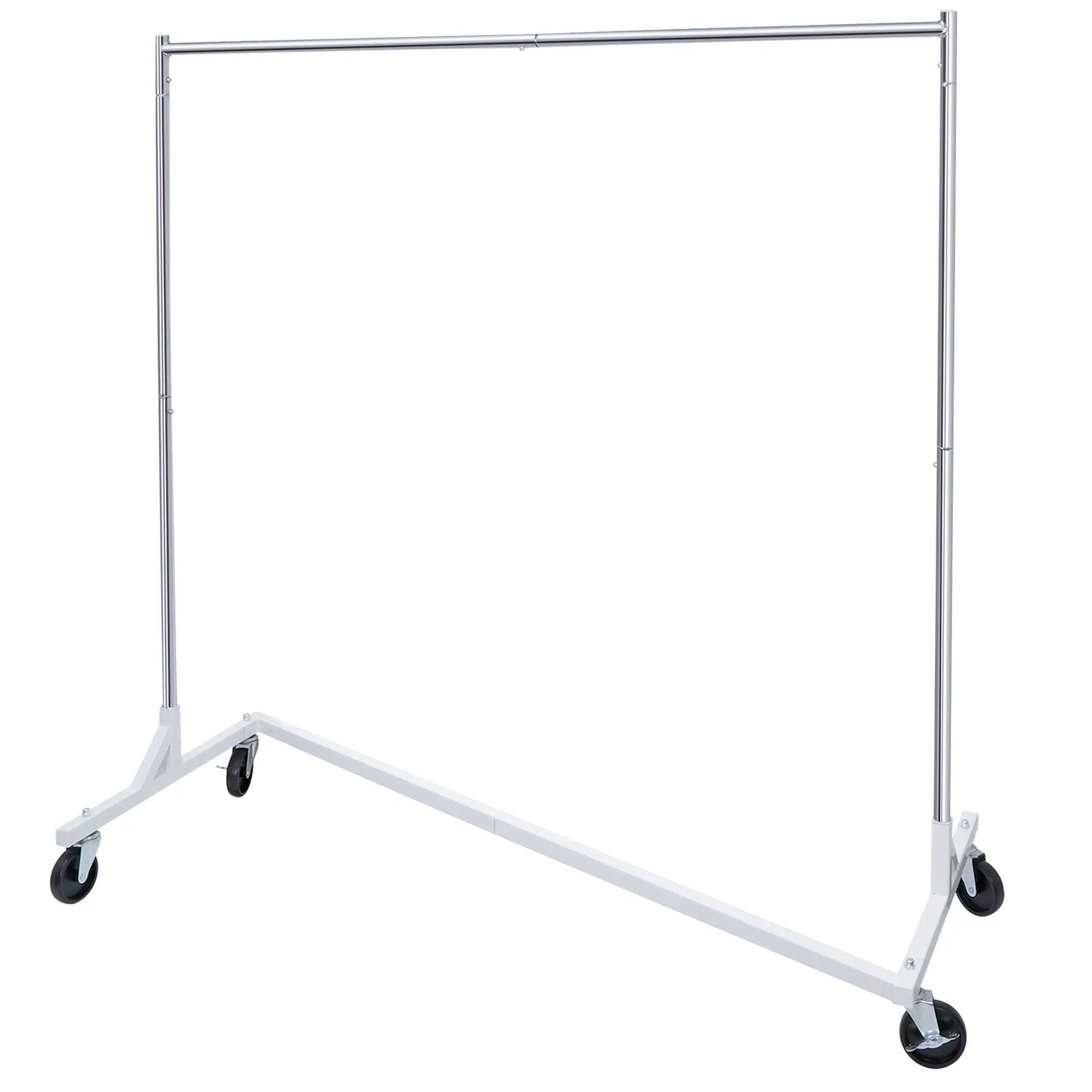 Zeny Heavy-Duty Mild Steel Rolling Clothes Rack - Chrome Finish, 220 lbs Capacity, Rolling Wheels, Buckle Assembly, Multifunctional Off-the-Ground Drying Rack with Accessories, Off-The-Ground Drying Racks