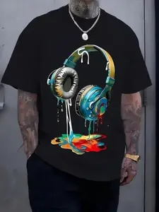Classic Cotton Printed T-Shirt for Men Slim Fit Eco-Friendly Dyeing Soft Comfortable Versatile Streetwear Style Casual Menswear Top Jeans Original Pants Stylish Tshirt Tropical Shoe Graphic Crewneck Shortsleeve Casual Streetwear Tops Casual Street Fashion