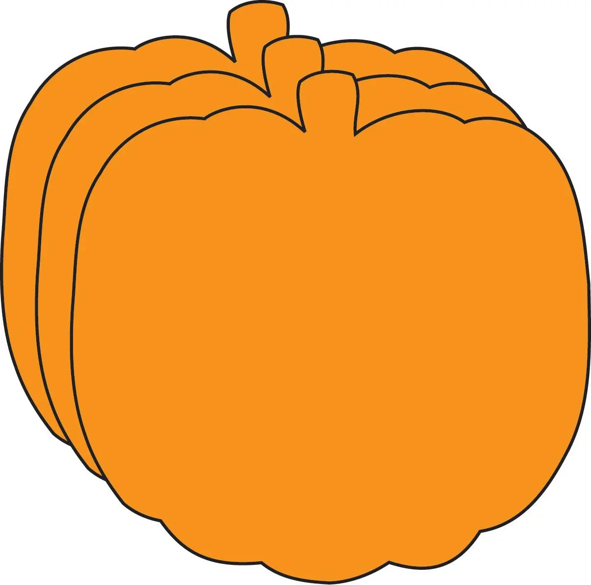 SHAPES ETC. Die-Cut Magnetic Halloween Holiday Pumpkin Decorative Magnets, 6-Piece 3"x3" Single-Color Set, Reusable Removable for Office, Garage Doors