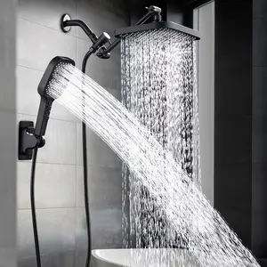 High Pressure Shower Head with Handheld Nozzle, 1 Set Retractable Shower Head with Bracket & Hose, Bathroom Supplies for Home Use, High Pressure Showerhead