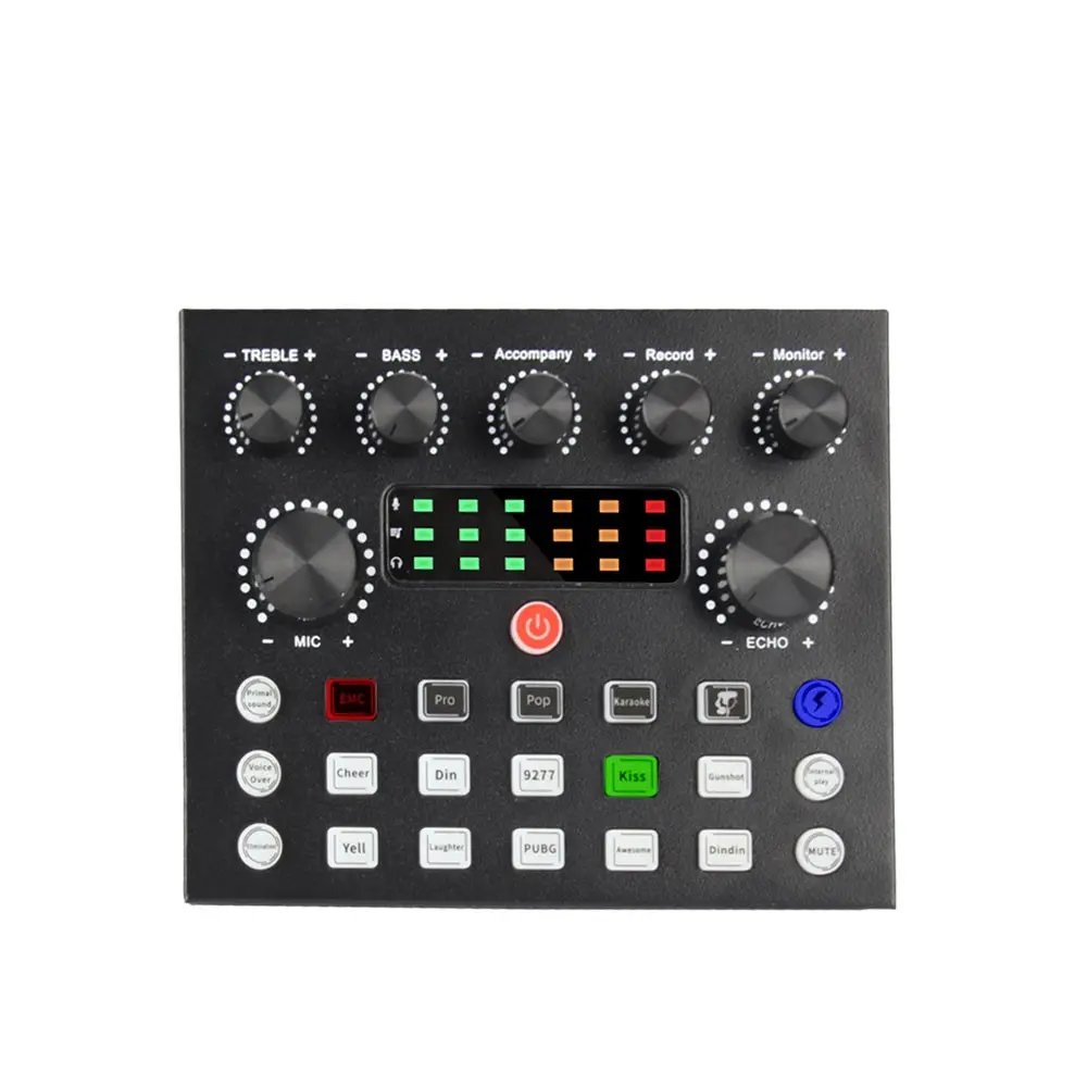 LMBGM Professional Sound Card Mixer, Sound Board for Live Streaming, Studio Mixer, Streaming Audio Mixer | Multi-Channel, 10 Effects, Plug & Play | Perfect for Streamers & DJs